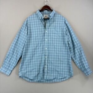 LL Bean Kennebunk Sport Shirt Mens Large Check‎ Button Down Wrinkle Free